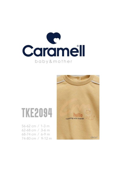 Caramell Barbosa Erkek Bebek 3 İplik Şardonlu Sweat Cepli Pantolon Lüx Takım Yeni Sezon Sarı