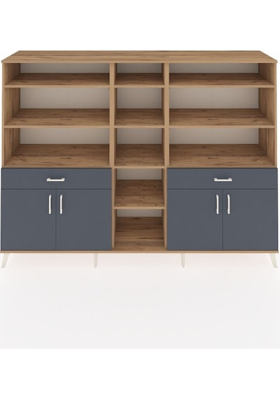 Hyperion Dolap 12 Raflı 2 Çekmeceli 4 Kapaklı 220x44x163 Çam-antr Çam-antrasit Hyperion Dolap 12 Raflı 2 Çekmeceli 4 Kapaklı 220x44x163 Çam-antr Çam-antrasit