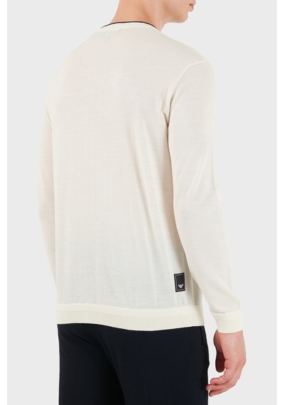 Emporio Armani % 100 Yün Regular Fit Bisiklet Yaka Kazak Erkek Kazak Em006225 Af27805 U0003 Beyaz Emporio Armani % 100 Yün Regular Fit Bisiklet Yaka Kazak Erkek Kazak Em006225 Af27805 U0003 Beyaz