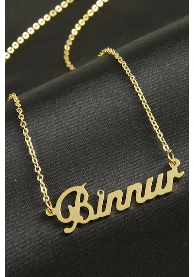 Ilkeshop Binnur İsimli Kolye -sarı altın