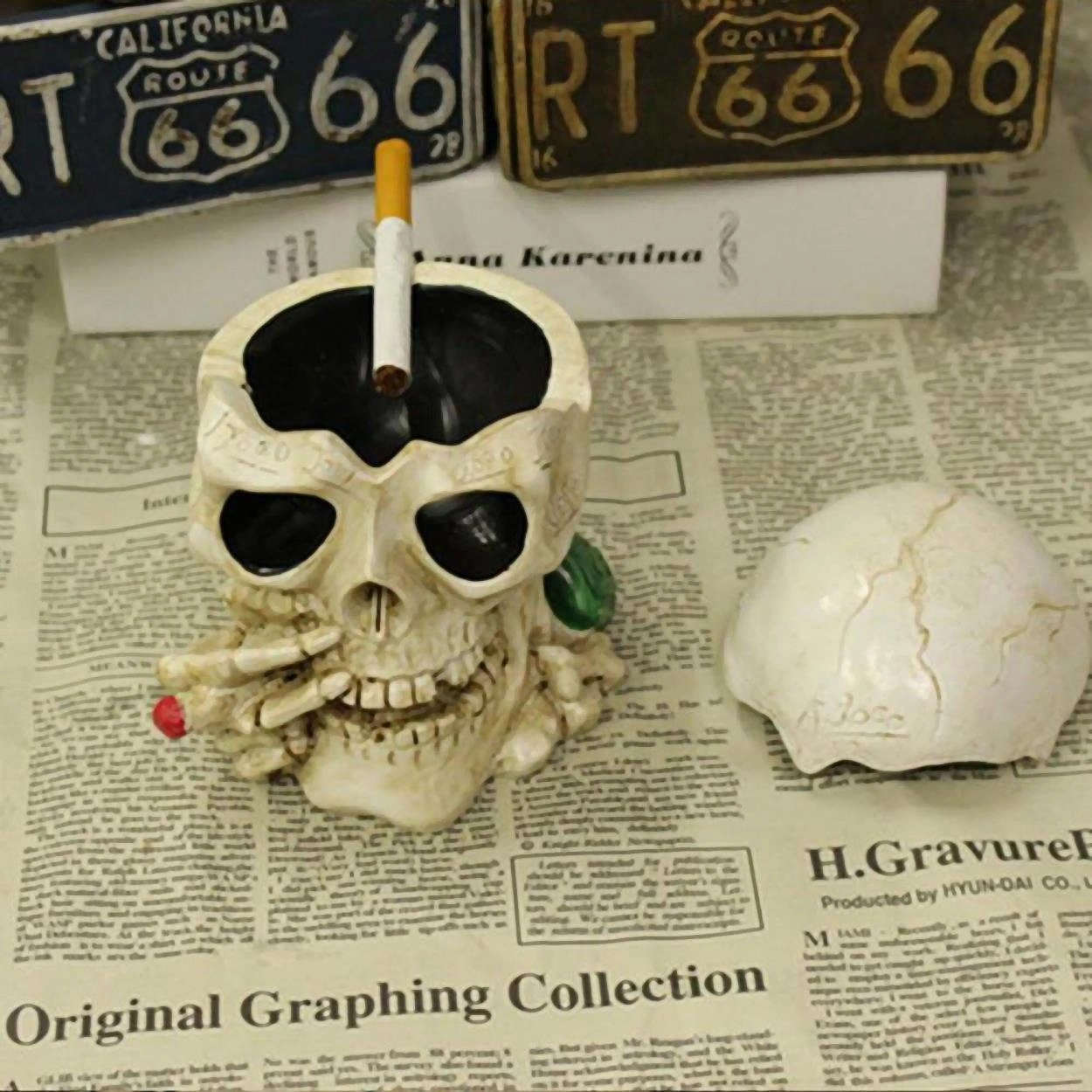 Kapaklı Reçine Kafatası Küllük Gotik Vintage Dekoratif Sigara Küllüğü Ev Ofis Masa Süsü Kurukafa 2 Kapaklı Reçine Kafatası Küllük Gotik Vintage Dekoratif Sigara Küllüğü Ev Ofis Masa Süsü Kurukafa 2