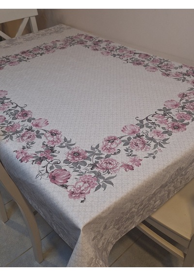 Dora Pano Elyaf Tabanlı Pvc Muşamba - Desenli Silinebilir 115 X 140 Hazır Masa Örtüsü Pembe