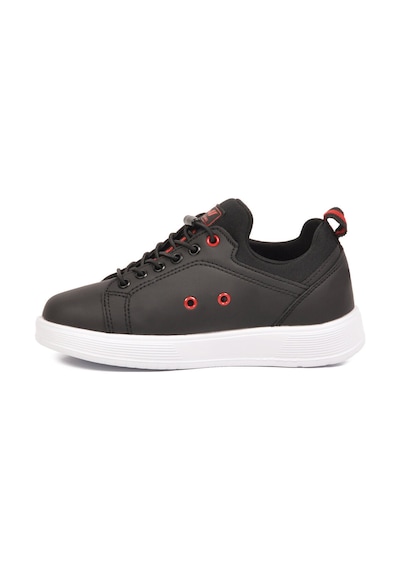 Walkway Siyah-kırmızı Lastik Bağcıklı Comfort Rahat Tabanlı Erkek Çocuk Sneaker Balase F Siyah - Kırmızı