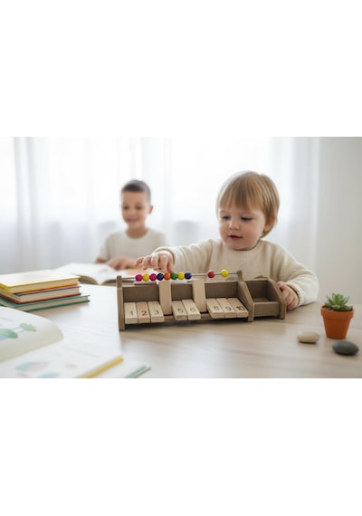 Ahşap Montessori Toplama & Çıkarma Eğitici Abaküs Seti 1 Den 10 A Matematik Öğrenme Oyuncağı