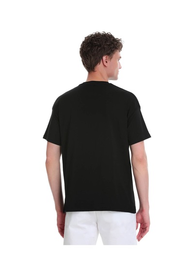 Hatemoğlu Siyah Regular Fit 100% Pamuk Bisiklet Yaka Oversize Tişört 1995328 SIYAH