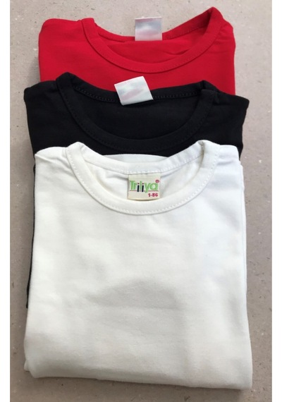 Unisex Çocuk Krem Kırmızı Siyah Likralı Basic Uzun Kollu Tişort 3 Lü Paket Krem-kırmızı-siyah Unisex Çocuk Krem Kırmızı Siyah Likralı Basic Uzun Kollu Tişort 3 Lü Paket Krem-kırmızı-siyah
