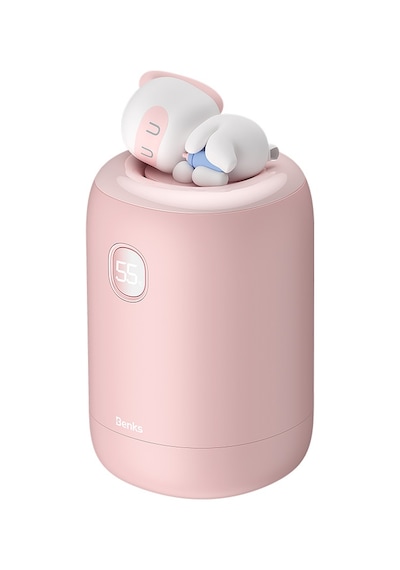 Benks NS03 Dijital Ekran El Isıtıcı Özellikli Aroma Kokulu Powerbank 15W 10000mAh BENKS-TA84714 Pembe