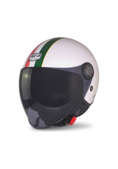 Fr612 Italy Motosiklet Kaskı Güneş Vizörlü Yarım Açık Motorcu Kask Çok Renkli