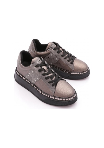 Dgn B07 Kadin Sneaker Ayakkabi Platin Süet