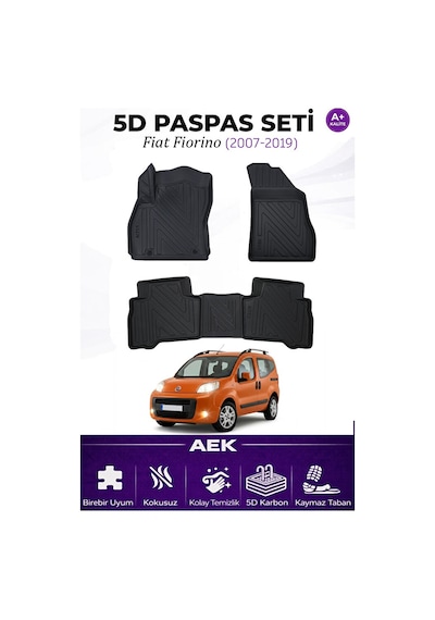 Fiat Fiorino Benzinli 2007+ Araca Özel Havuzlu "karbon" Paspas Ta