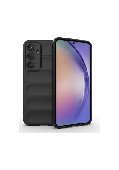 Zore Galaxy A35 Kılıf Esnek Tpu Oyuklu Arka Yüzey Tasarımlı Ogaa Etnik Silikon Kapak - Siyah