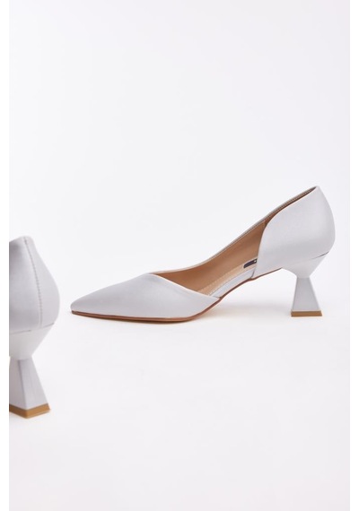 Derinet Kısa Topuk Saten Kadın Stiletto 001