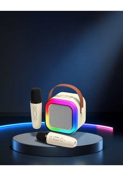 Taşınabilir Bluetooth Karaoke Hoparlör 2400 Mah Batarya Xucz2mikrofonluspeaker-1