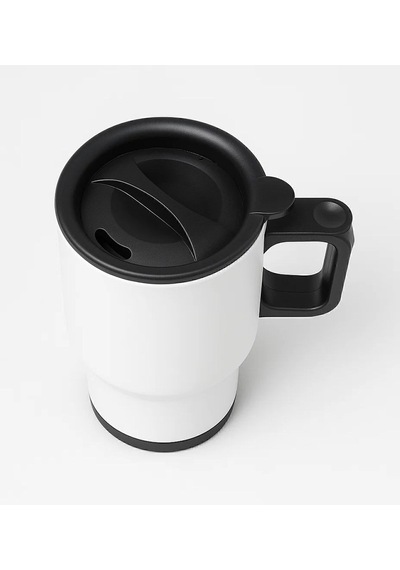 Bk Gift Coffee Tasarımlı Kulplu Beyaz Çelik Bardak Termos Mug 450ml-2, Sevgiliye Hediye, Arkadaşa Hediye, Eşe Hediye