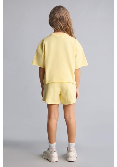 Defacto Sweatshirt Kumaşı 2li Takım Kız Çocuk H5745a826smyl127 Sarı-yl127