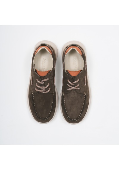 Sneaker Erkek Og-2410 John May 300-137t-etiket 92 Duman Nubuk-turuncu Dana Süet Tersi Antrasit
