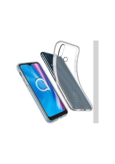 Alcatel 1S 2020 Kılıf Süper Silikon Yumuşak Arka Koruma Renksiz