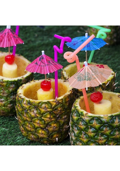 Vıp 12 Pcs Cocktaıl Umbrella 12 Adet Kokteyl Şemsiyesi Renkli Kokteyl Şemsiyesi Kokteyl Aksesuarları
