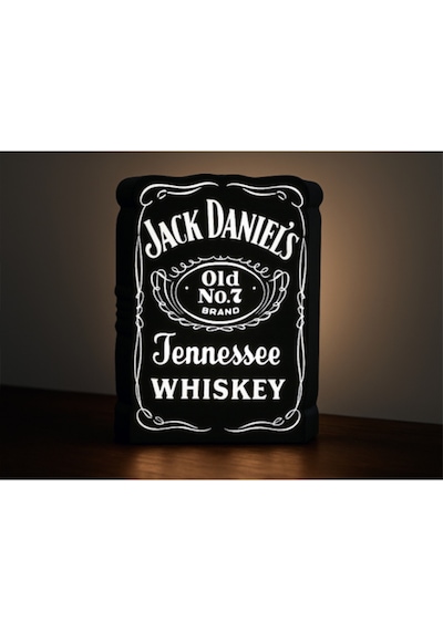 Jack Daniel Logo Led Lamba 23 X 17 X 2.7cm 3d Baskı Pla Plastik Adaptör Dahildir Renkli