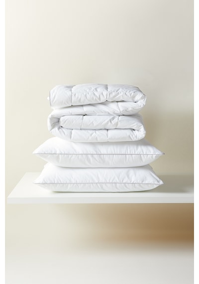 Ocean Home Textile Pamuklu Saten Biyeli Mikrojel Çift Kişilik Yastık Yorgan Seti 1 Adet 195 X 215 / 2 Adet 50 X 70 Cm Beyaz