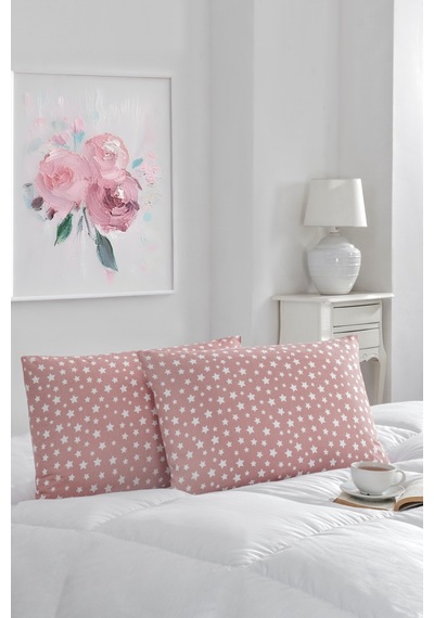 2'li Yastık Kılıfı Pamuklu 50x70 Cm Pembeyıldız Pembe Yıldız