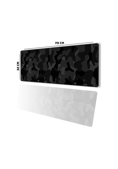 Sonictouch Siyah Gri Kamuflaj Desenli Gamer Oyuncu Dikişsiz Sıvı Geçirmez Klavye Mouse Pad 32x70cm Mousepad