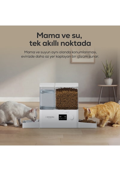 Xenon Smart Otomatik Mama Ve Su Kabı Akıllı 2 İn 1 Besleyici, Wifi, Çelik Kase, 3.5l/2l, Sessiz Sifon X8616
