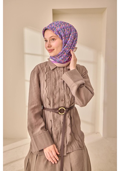 Silk Home Aura Eşarp 140006-14 Vizon, Petrol Yeşili, Mor, Mavi