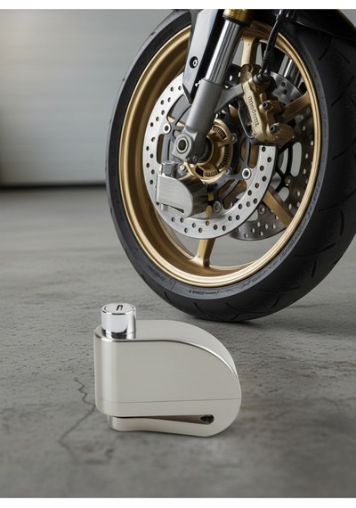 Alarmlı Disk Kilidi 110 Db Sesli Uyarı, Su Geçirmez Motosiklet&bisiklet Disk Fren Kilidi, Krom