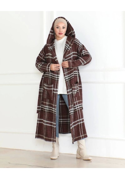 Winter Desen Oduncu Kuşaklı Kap / Kırmızı - F0505 Kırmızı