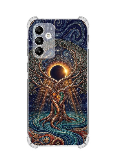 Printify Samsung Galaxy M13 İle Uyumlu Simya Serisi Kozmik Denge Tasarımlı Uv Baskılı Köşe Korumalı Antişok Kılıf Şeffaf
