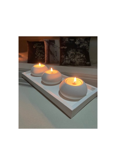 Ev Dekorasyon 3'lü Mumluk Set,dekoratif Mumluk,hediyelik Eşya,tealight Mumluk Mumlar Dahildir Diğer