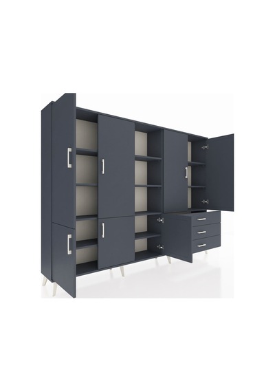 Arges Dolap 11 Raflı 3 Çekmeceli 7 Kapaklı 220x30x163 Antrasit-antrasit Antrasit - Antrasit Arges Dolap 11 Raflı 3 Çekmeceli 7 Kapaklı 220x30x163 Antrasit-antrasit Antrasit - Antrasit