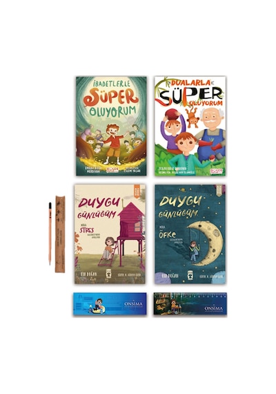 Timaş Çocuk Dualarla - İbadetlerle Süper Oluyorum - Duygu Günlüğüm Mira Stres Ve Öfke Set 4 Kitap
