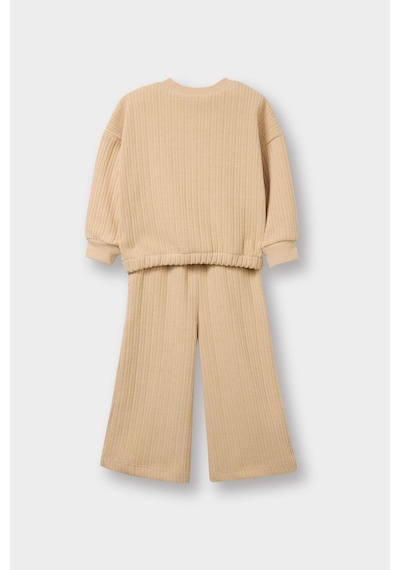 Defacto Kız Bebek 2li Takım Çiçekli Sweatshirt Eşofman Altı G5092a525wner120 Ekru-er120