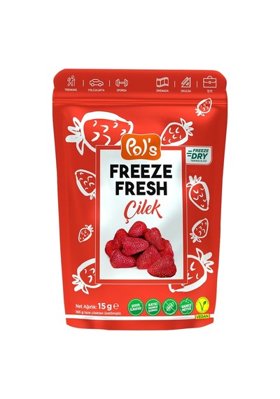 Pol's Freeze Fresh 15 G Çilek - Dondurularak Kurutulmuş Sağlıklı Atıştırmalık Tarı