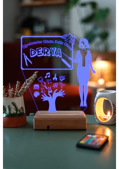 Kişiye Özel Öğretmen Ve Sınıf 3D Led Lamba