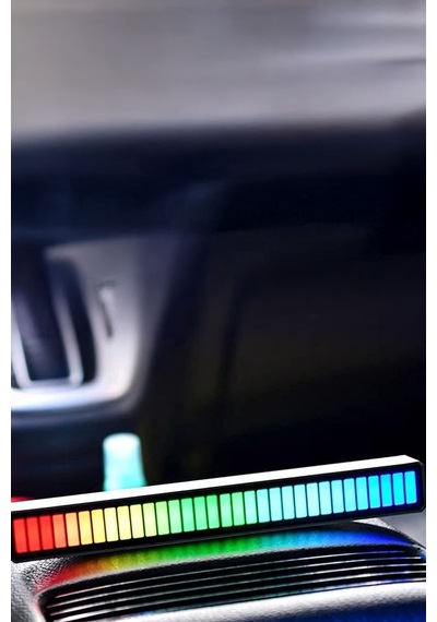Araç İçi Ofis Oyuncu Ambiance Rgb Sese Duyarlı Taşınabilir Ekolayzer Led Çubuk Çok Renkli