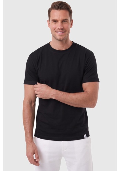 Deepsea Erkek %95 Pamuk Regular Fit Rahat Kesim Duble Kollu Bisiklet Yaka Likralı Siyah Tişört 2604361 Deepsea Erkek %95 Pamuk Regular Fit Rahat Kesim Duble Kollu Bisiklet Yaka Likralı Siyah Tişört 2604361