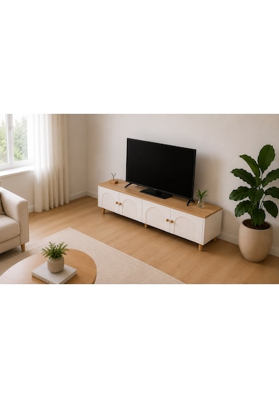 Pema Home Bohem %100 Mdf Membran Kaplama Peri Tv Ünitesi Beyaz