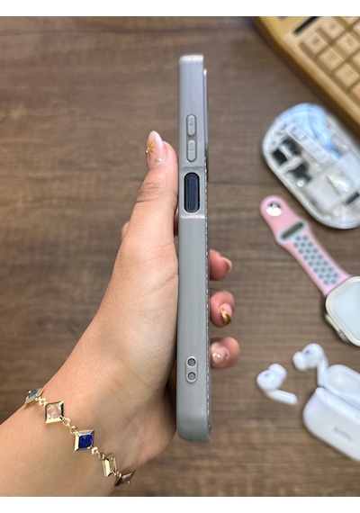 Redmi Note 11 Pro 4g Uyumlu Premium Deri Dokulu Darbelere Karşı Dayanıklı Nazal Silikon Kılıf Gri