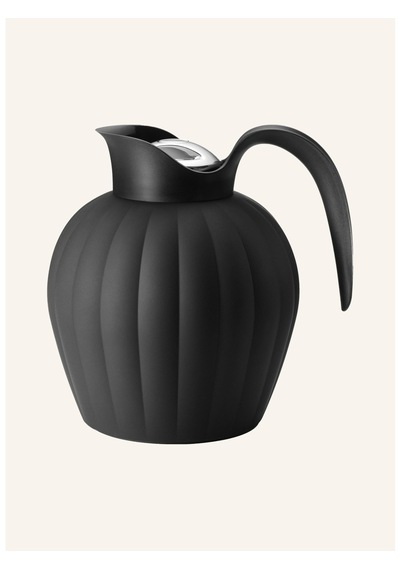 Georg Jensen Bernadotte Vakumlu Şişe, 800 Ml, Paslanmaz Çelik, Kaburgalı Tasarım Termoslar Siyah