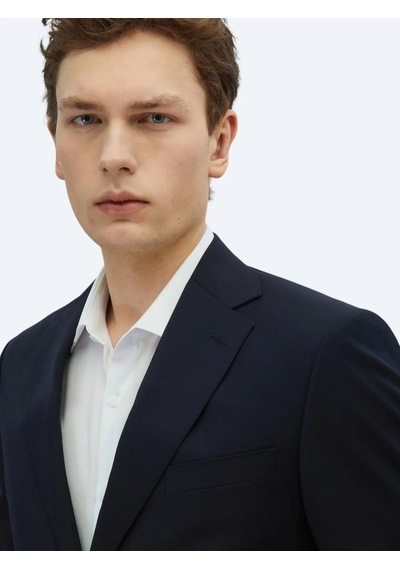 Kip Lacivert Desenli Modern Fit Yün Karışımlı Takım Elbise Lacivert Kip Lacivert Desenli Modern Fit Yün Karışımlı Takım Elbise Lacivert