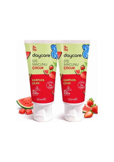 Çocuk Diş Macunu Karpuz & Çilek 50 Ml X 2 Adet 3+ Yaş