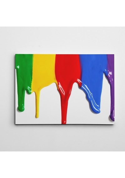 Gökkuşağı Boyalar Dekoratif Dev Boyut Kanvas Tablo 100 X 140 Cm