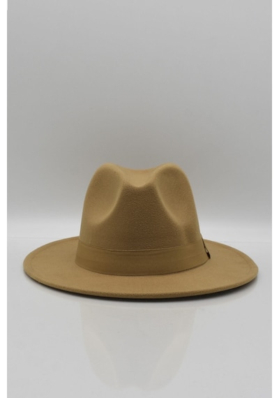 Külah Kadın Taba Şapka Trend Fötr Kovboy Fedora Şapka - Standart Taba