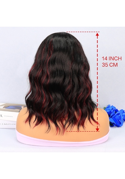 Siyah Kızıl Işıltılı Tül Peruk - Yqbx-582409 Renkli
