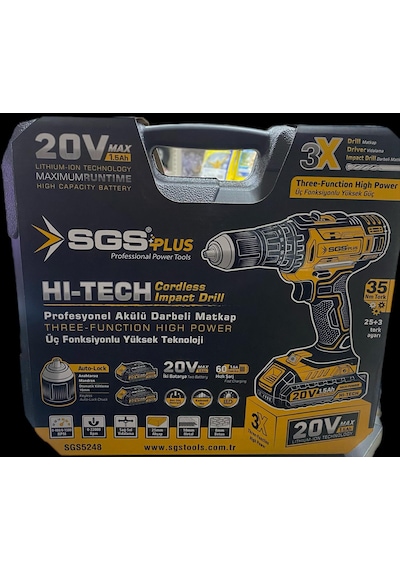 Sgs 5248 Akülü Vidalama Seti Darbeli 20 Volt 2 1.5ah
