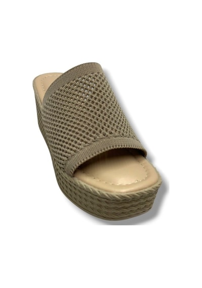 Cakgo 255-25 Triko Anatomik Ultra Soft Dolgu Topuk Kadın Terlik Bej