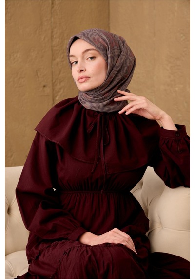 Silk Home Soft Eşarp 73099-10 Kına Yeşili, Kiremit, Koyu Vizon